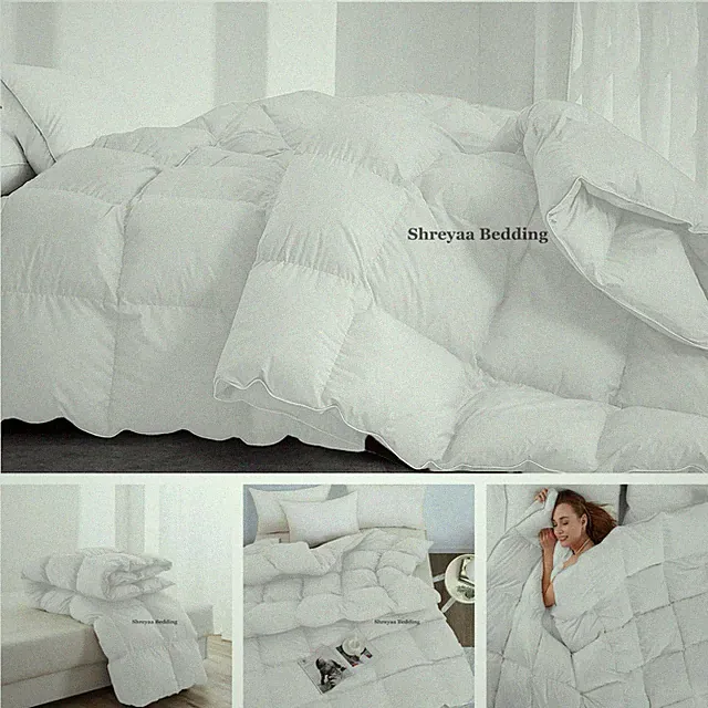 1000 TC Down Alternative Comforter & Bedding Sets White Solid Select Item