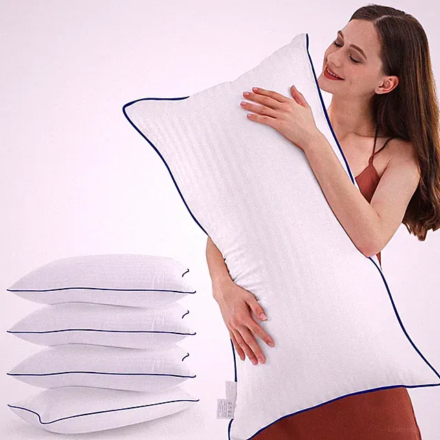 Bed Pillows for Sleeping, King Size Pillows Set of 4 Luxury Hotel Pillows wit...