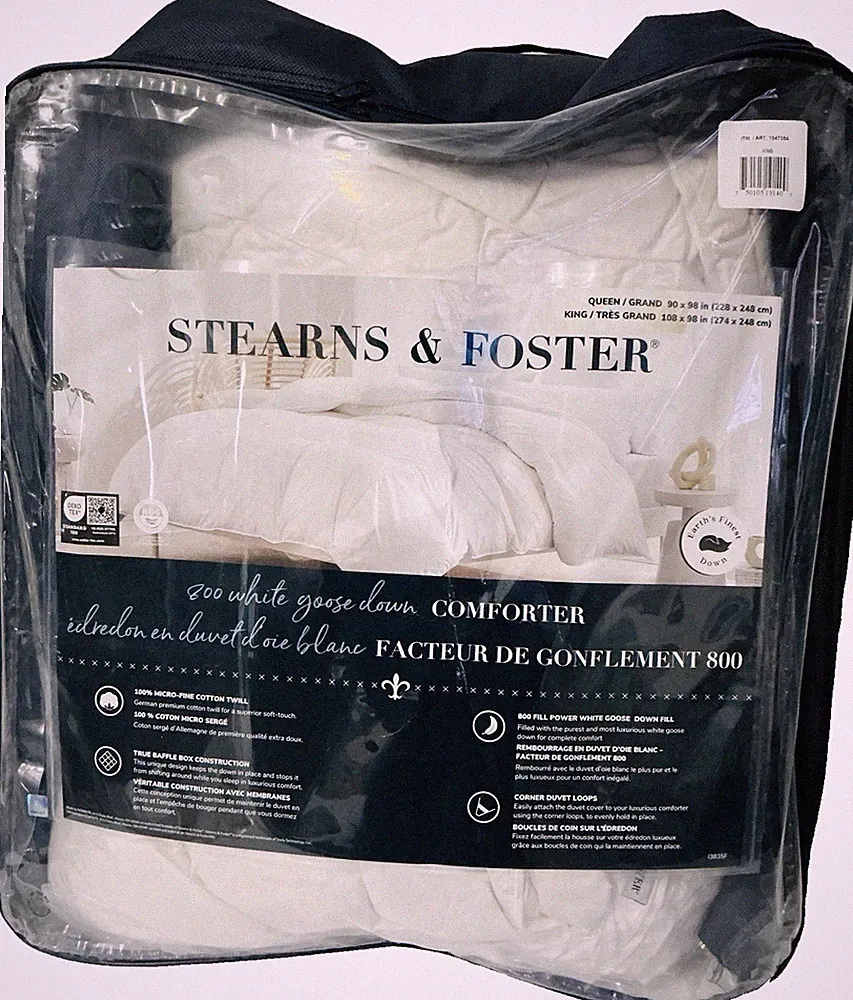 Downlite Stearns & Foster 800ct White Goose Down Comforter king.