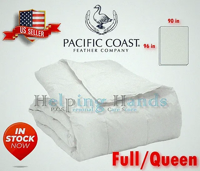 Pacific Coast Gray Duck Down 230TC White Hotel Luxury Lightweight Blanket - Full