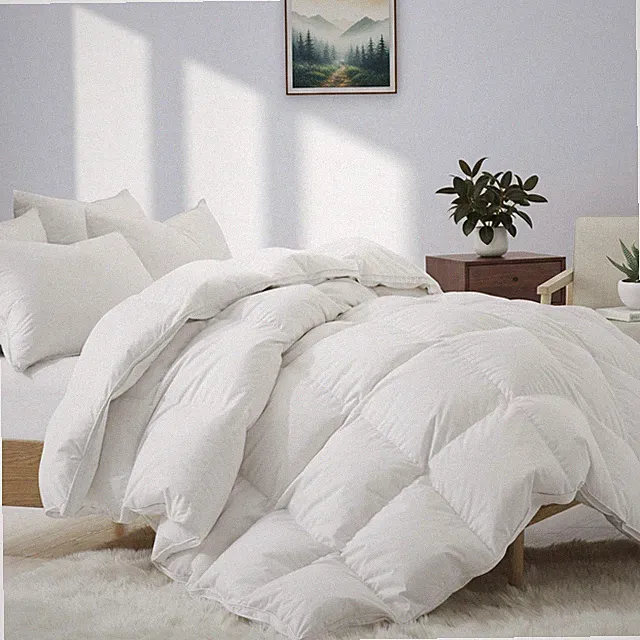 Puredown 800FP Fluffy Extra Warm 90% Goose Down Comforter, 700TC Cotton Cover