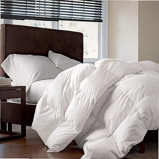 Siberian Goose Down Comforter, 100% Egyptian Cotton White (Size: Full/Que-90x90)